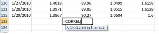 外汇交易知识 之 货币相关性 6 - 如何使用电子表格计算货币相关性(5)